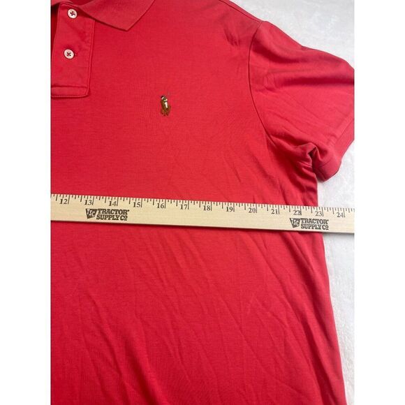 Polo by Ralph Lauren Pima Interlock Men's Polo Shirt Size L Red 100% Cotton Logo - Picture 9 of 9